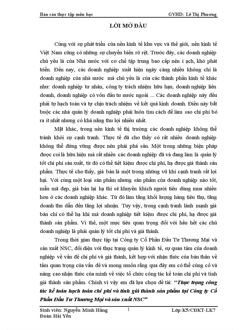 image for page Thực trạng công tác kế toán hạch toán chi phí và tính giá thành sản phẩm tại Công ty Cổ Phần Đầu Tư Thương Mại và sản xuất NSC 1