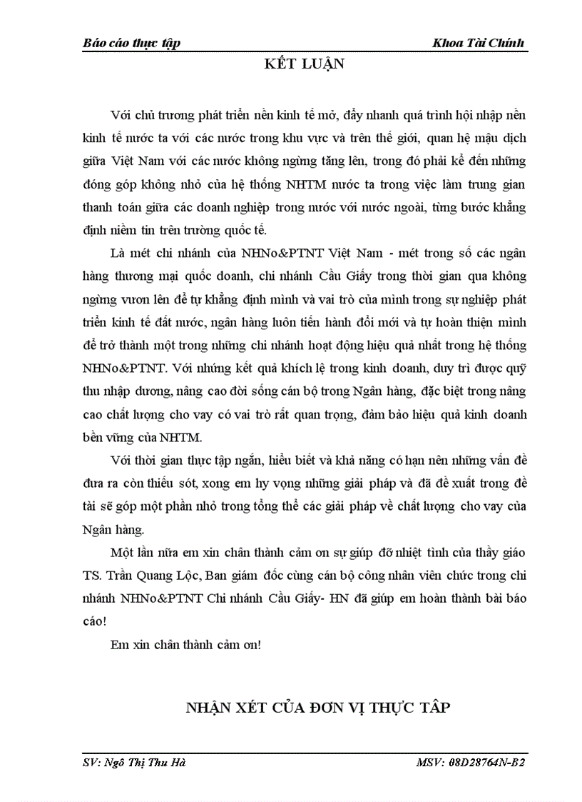 image for page Tình hình và kết quả hoạt động kinh doanh của Ngân hàng nông nghiệp và phát triển nông thôn Chi nhánh Cầu Giấy Hà Nội 1