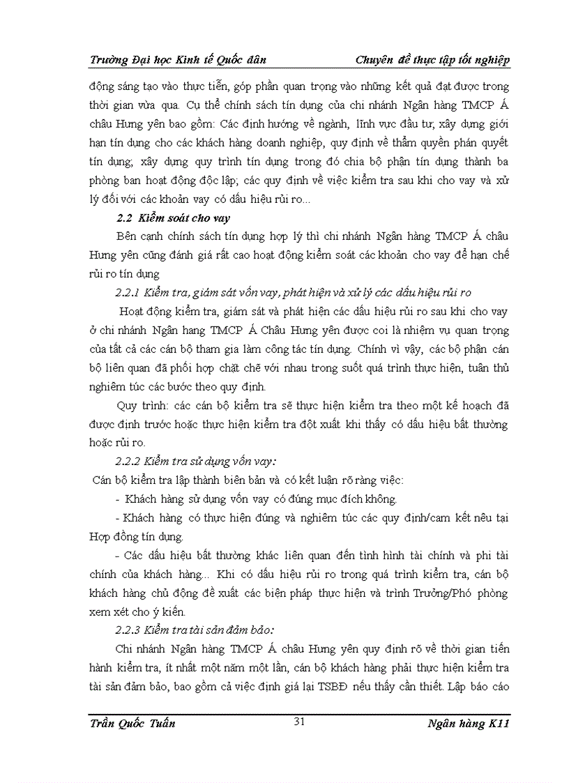 image for page Phòng ngừa và hạn chế rủi ro tín dụng tại Chi nhánh Ngân hàng thương mại cổ phần Á Châu tỉnh Hưng Yên 3