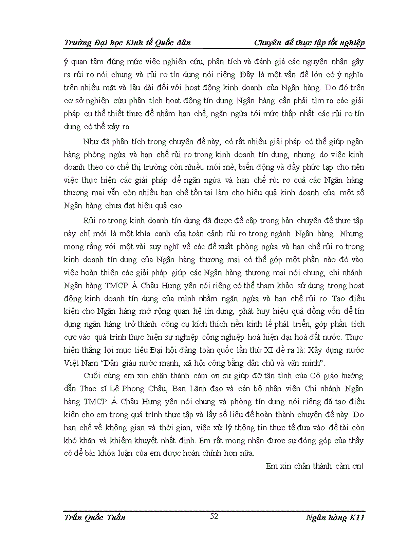 image for page Phòng ngừa và hạn chế rủi ro tín dụng tại Chi nhánh Ngân hàng thương mại cổ phần Á Châu tỉnh Hưng Yên 3