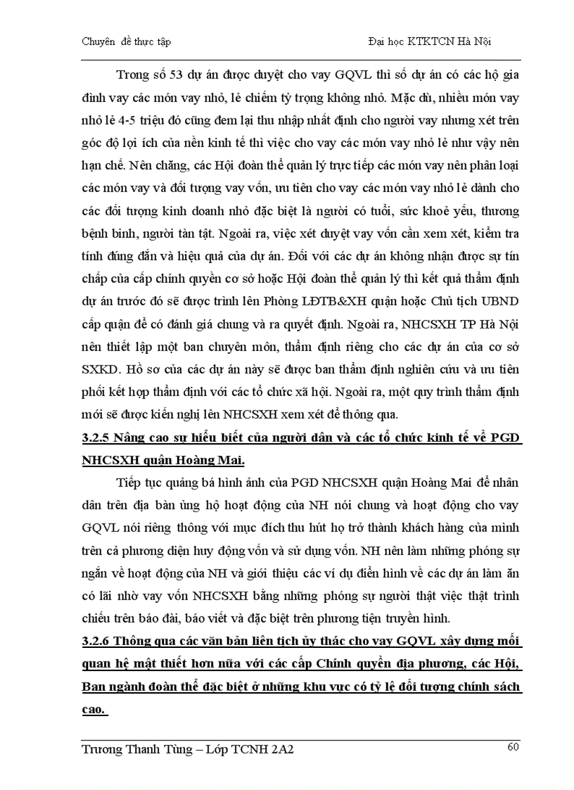 image for page Giải pháp nâng cao hiệu quả cho vay giải quyết việc làm của Phòng giao dịch Ngân hàng chính sách xã hội quận Hoàng Mai 1