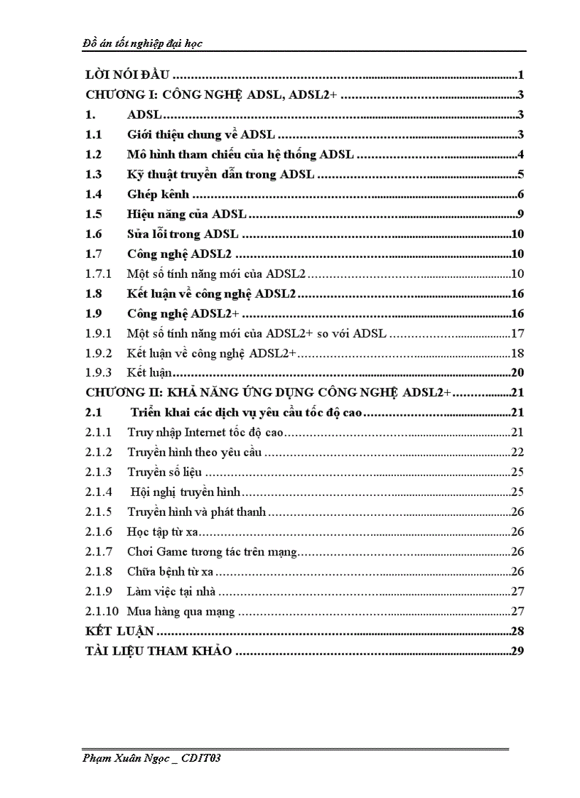 Công nghệ ADSL2 Và khả năng ứng dụng 1