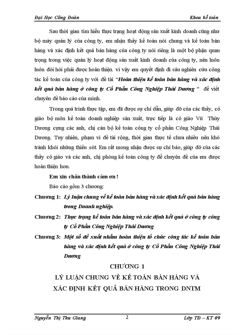 image for page Thực trạng tổ chức kế toán bán hàng và xác định kết quả bán hàng công ty cổ phần công nghiệp thái dương
