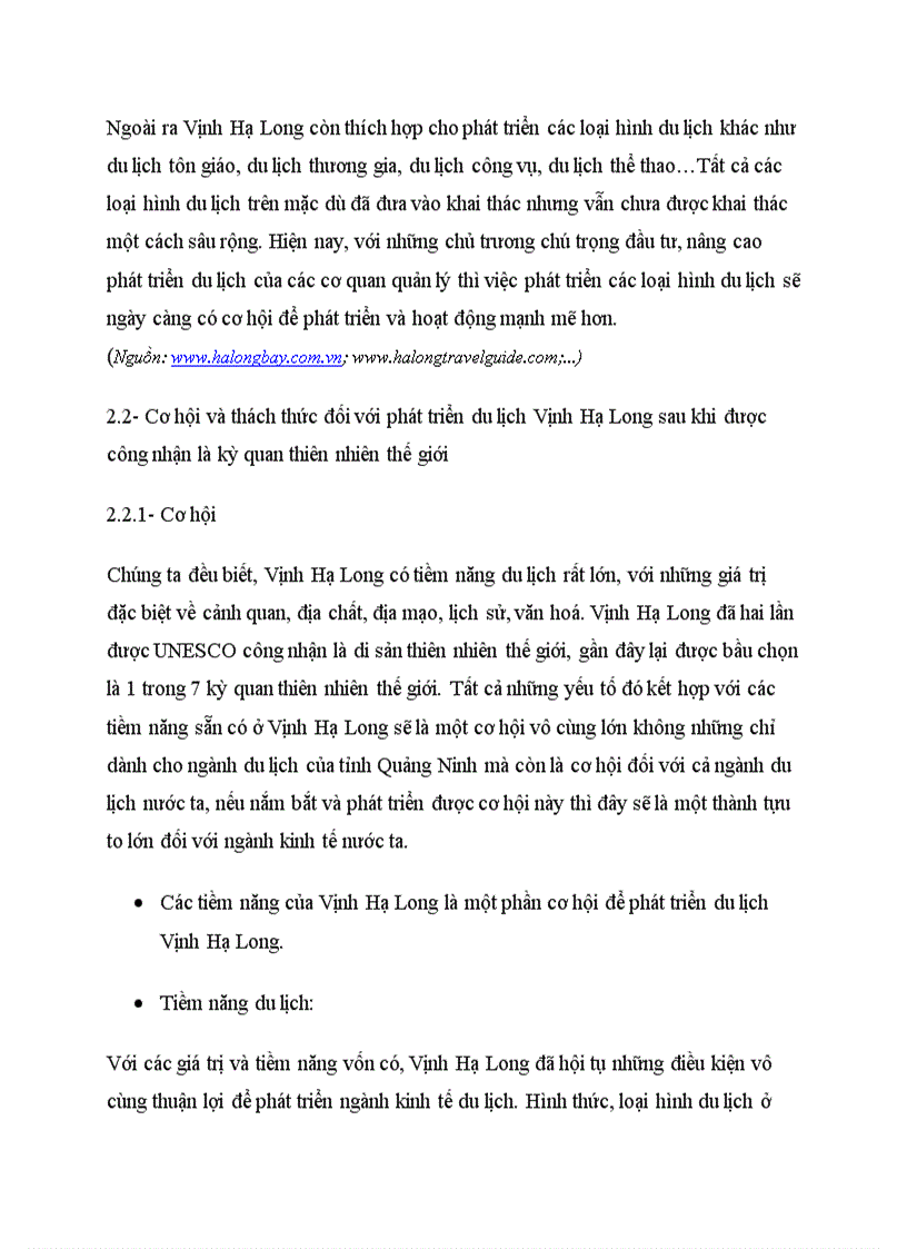 image for page Thực trạng phát triển du lịch của Vịnh Hạ Long cơ hội và thách thức khi lọt vào Top 7 kỳ quan thiên nhiên thế giới 1