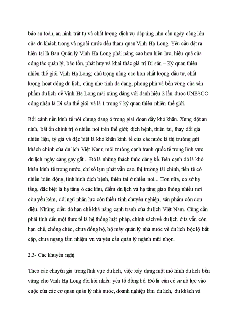 image for page Thực trạng phát triển du lịch của Vịnh Hạ Long cơ hội và thách thức khi lọt vào Top 7 kỳ quan thiên nhiên thế giới 1