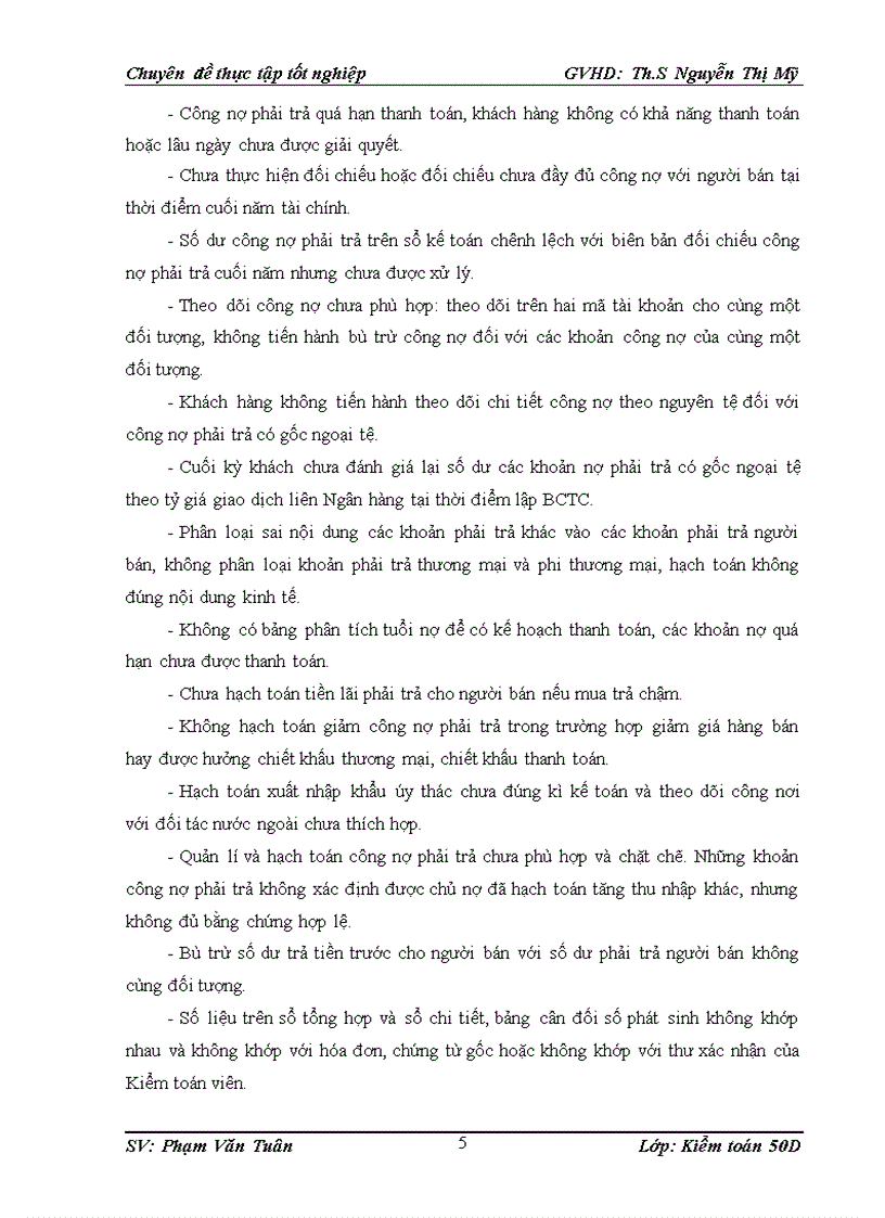 image for page Thực trạng qui trình kiểm toán khoản mục phải trả người bán trong kiểm toán báo cáo tài chính do công ty tnhh kiểm toán và định giá việt nam thực hiện tại khách hàng