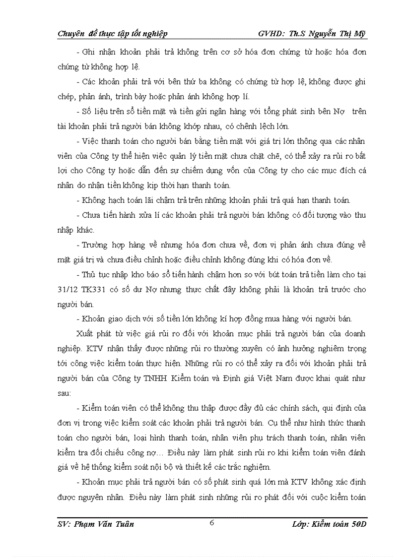 image for page Thực trạng qui trình kiểm toán khoản mục phải trả người bán trong kiểm toán báo cáo tài chính do công ty tnhh kiểm toán và định giá việt nam thực hiện tại khách hàng