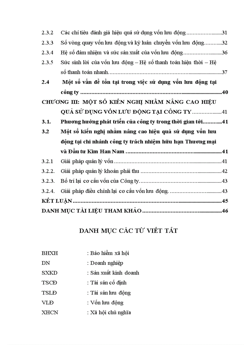 image for page Thực trạng công tác quản lý và sử dụng vốn lưu động tại chi nhánh công ty trách nhiệm hữu hạn thương mại và đầu tư kim han nam tại hà nội