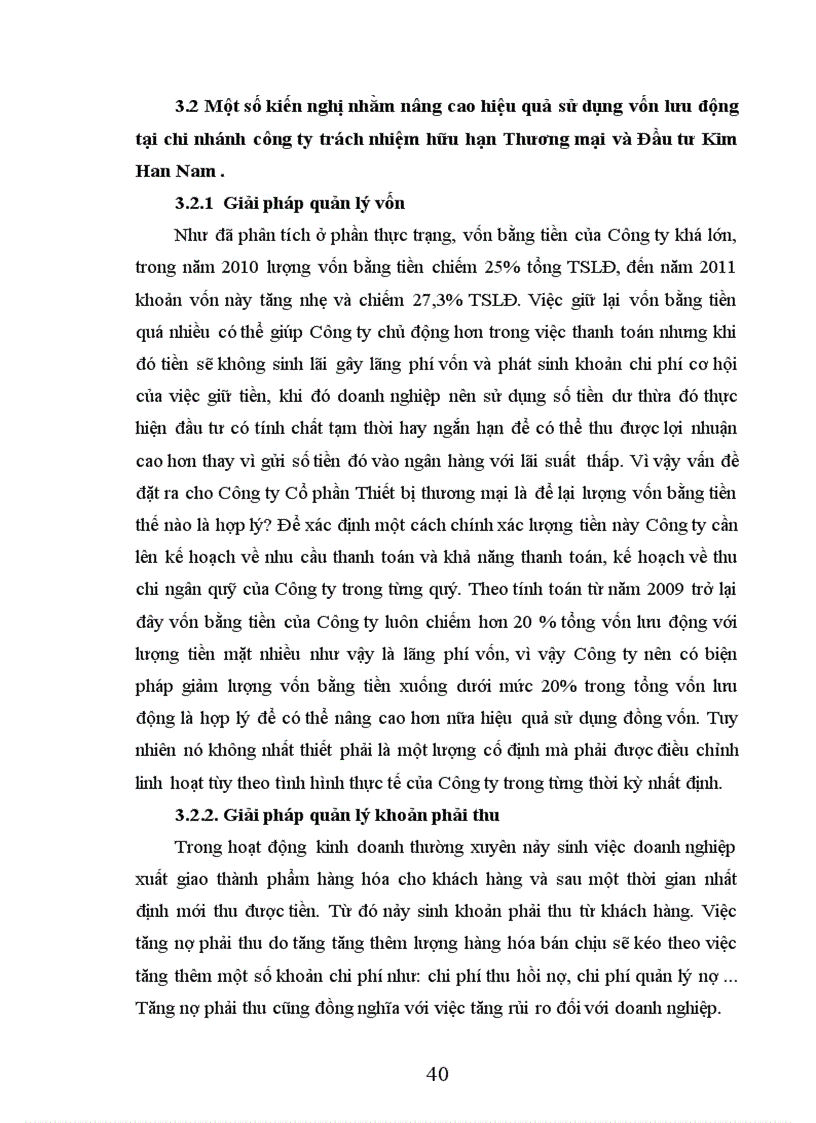 image for page Thực trạng công tác quản lý và sử dụng vốn lưu động tại chi nhánh công ty trách nhiệm hữu hạn thương mại và đầu tư kim han nam tại hà nội
