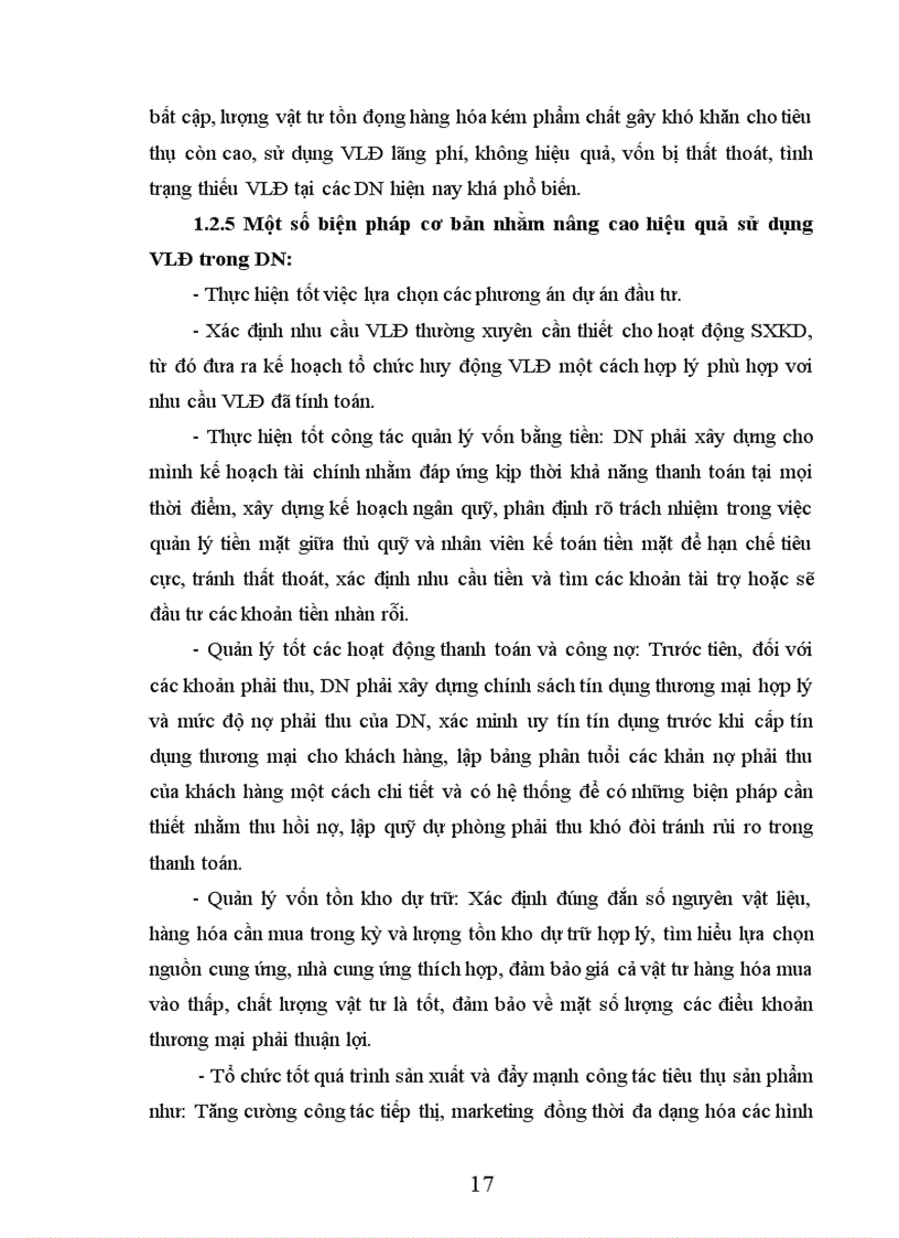 image for page Thực trạng công tác quản lý và sử dụng vốn lưu động tại chi nhánh công ty trách nhiệm hữu hạn thương mại và đầu tư kim han nam tại hà nội 1