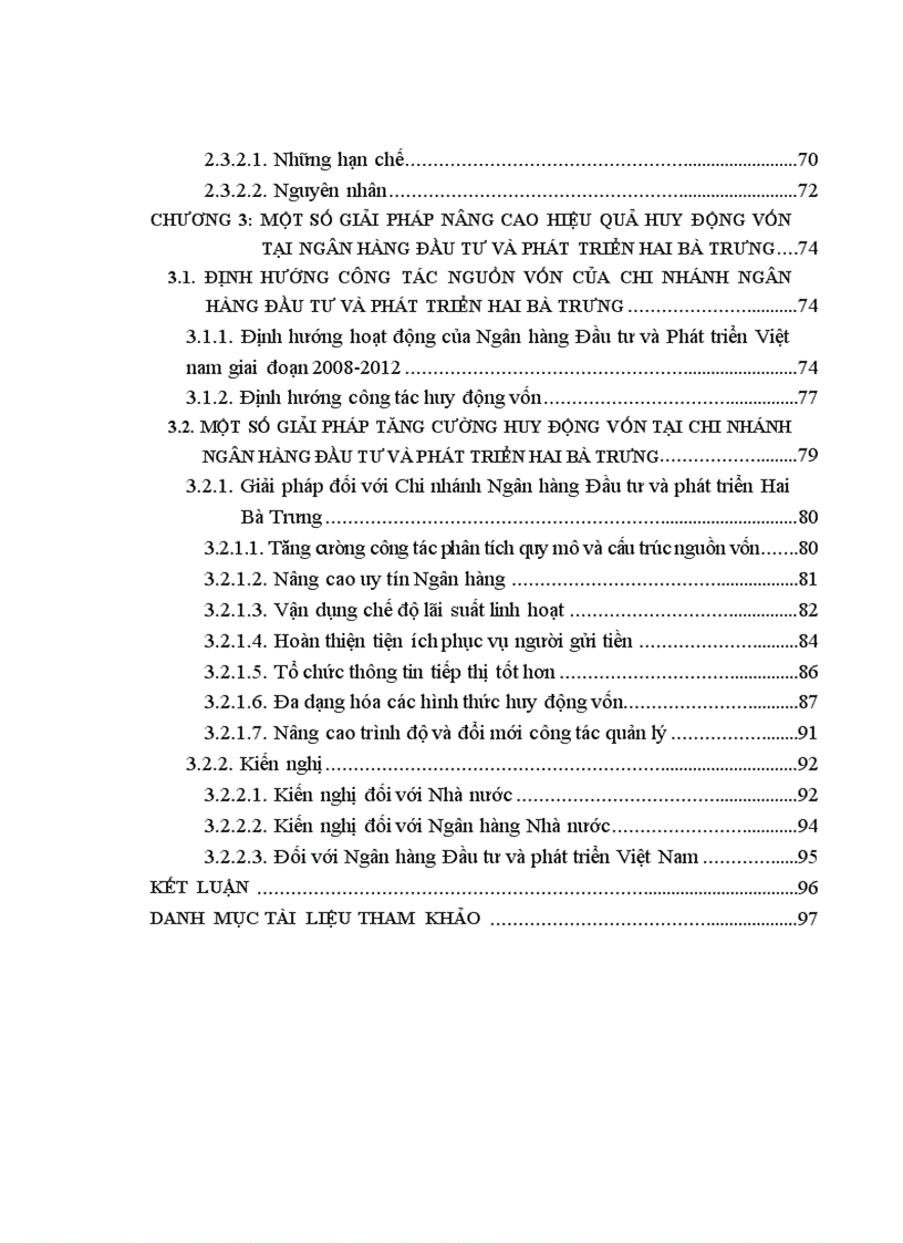 Thực trạng về hiệu quả huy động vốn tại ngân hàng đầu tư và phát triển việt nam chi nhánh hai bà trưng trong khoảng thời gian 2008 2010