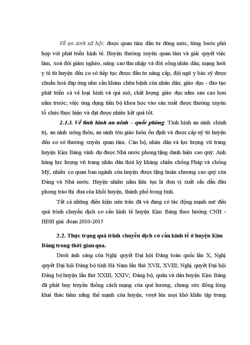 image for page Chuyển dịch cơ cấu kinh tế huyện Kim Bảng theo hướng CNH HĐH giai đoạn 2010 2015