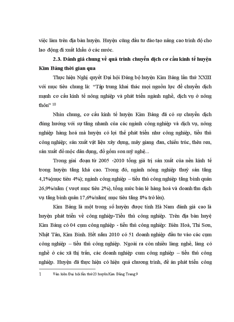 image for page Chuyển dịch cơ cấu kinh tế huyện Kim Bảng theo hướng CNH HĐH giai đoạn 2010 2015