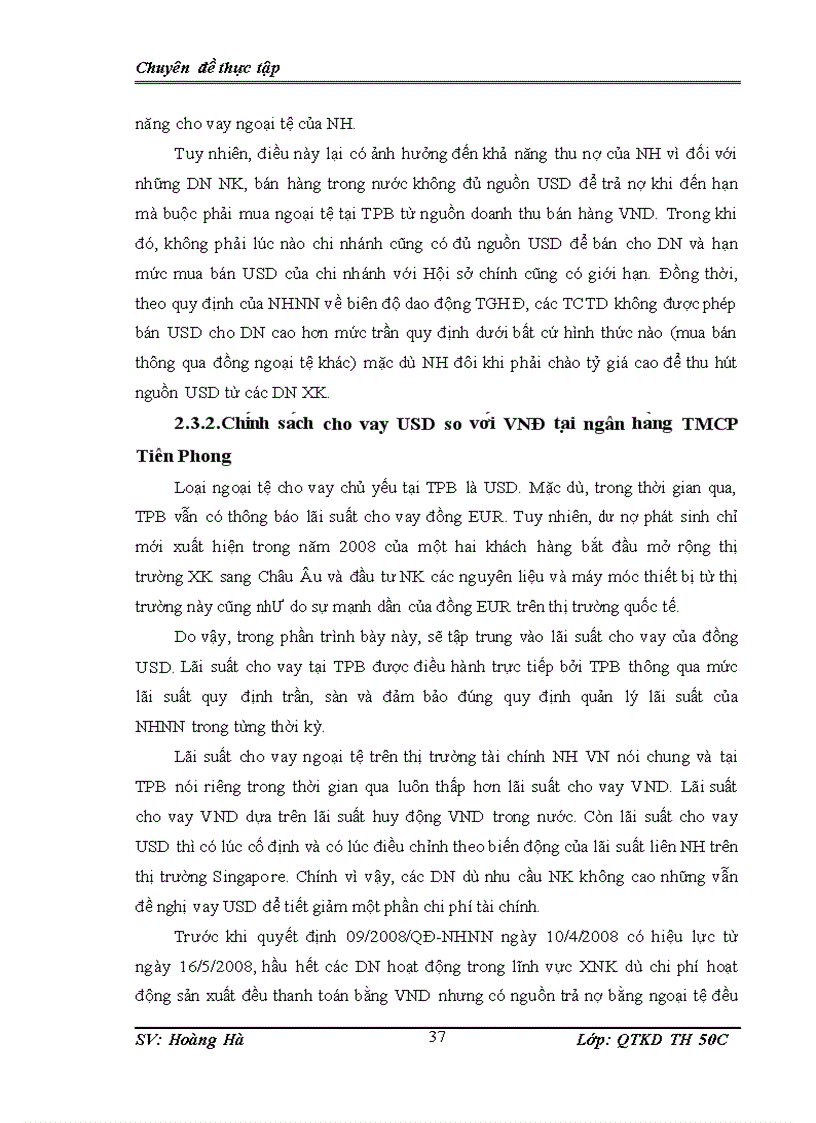 image for page Thực trạng hoạt động cho vay ngoại tệ đối với doanh nghiệp xuất nhập khẩu tại ngân hàng tmcp tiên phong