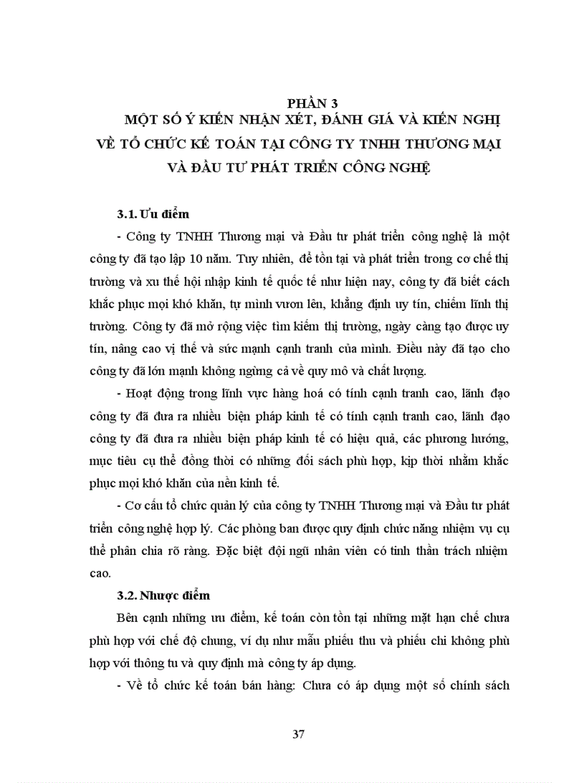 image for page Một số ý kiến nhận xét đánh giá và kiến nghị về tổ chức kế toán tại công ty TNHH Thương mại và Đầu tư phát triển công nghệ