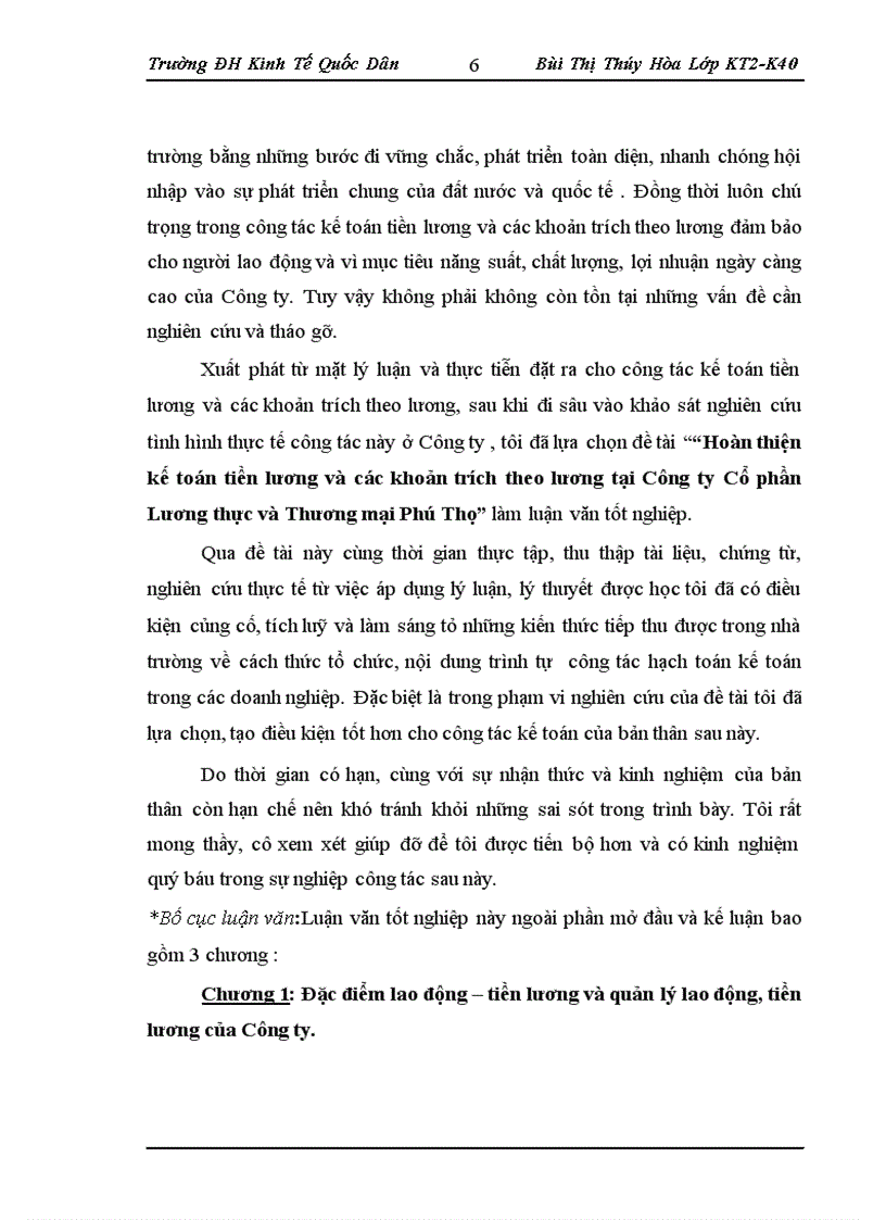 image for page Hoàn thiện kế toán tiền lương và các khoản trích theo lương tại công ty cổ phần lương thực và thương mại PHÚ THỌ