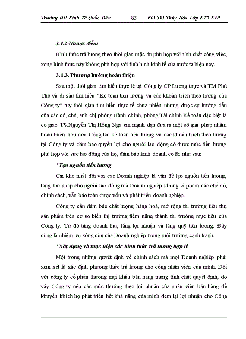 image for page Hoàn thiện kế toán tiền lương và các khoản trích theo lương tại công ty cổ phần lương thực và thương mại PHÚ THỌ
