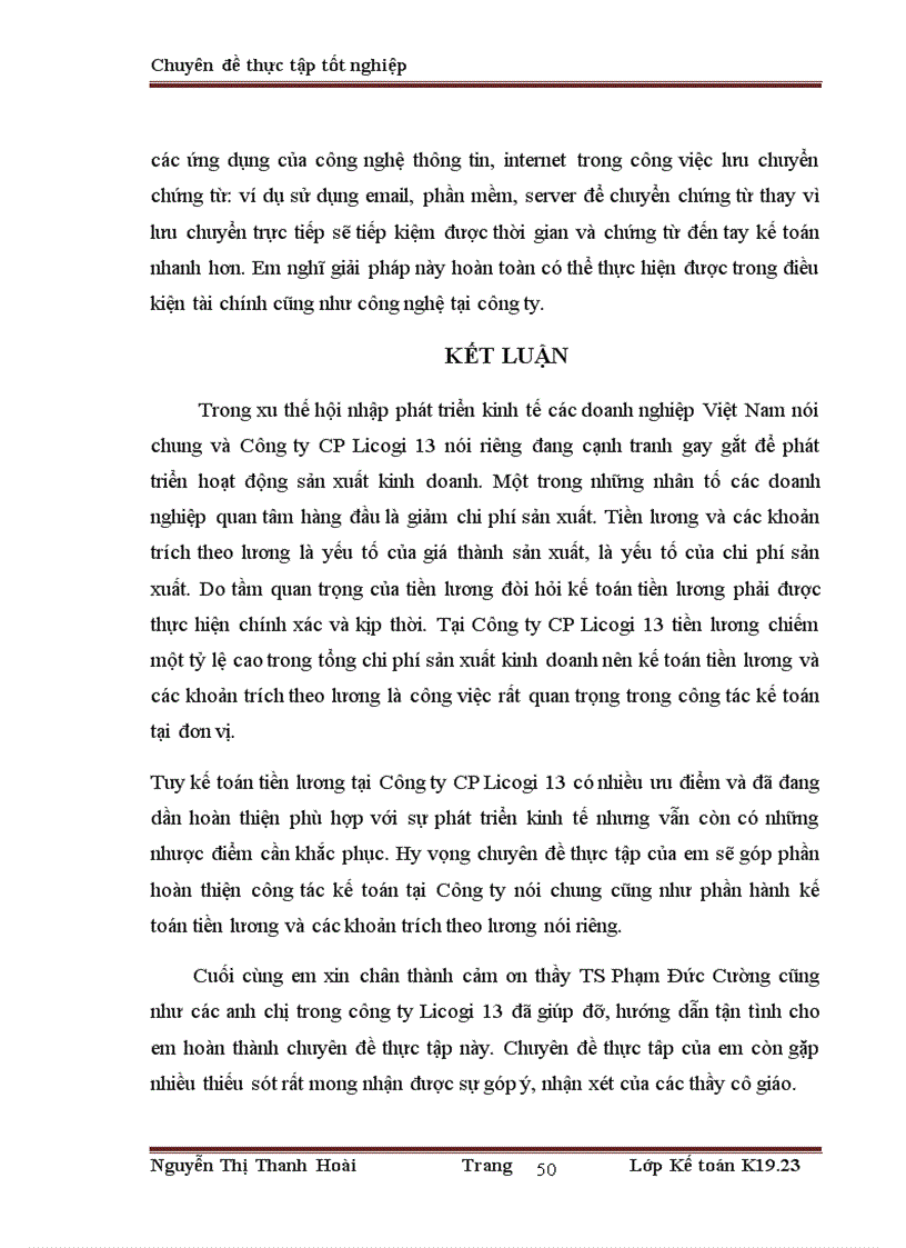 image for page Hoàn thiện kế toán tiền lương và các khoản trích theo lương tại Công ty cổ phần LICOGI 13