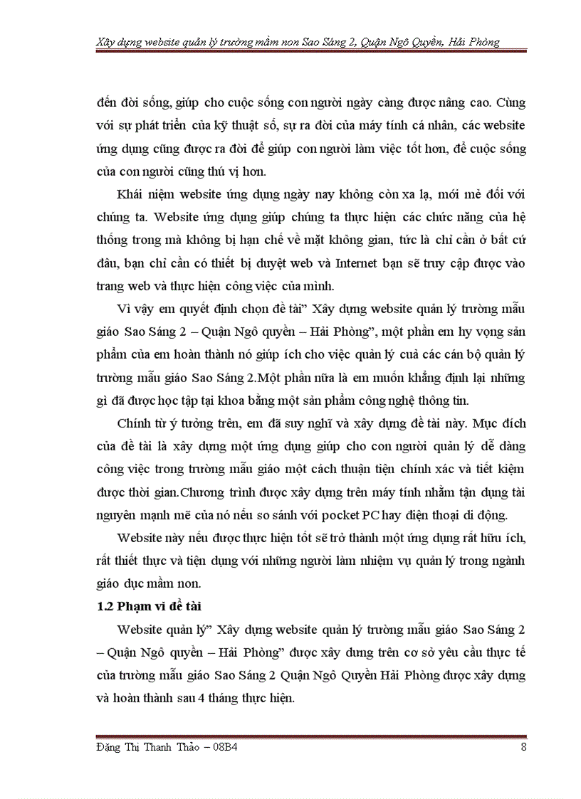 image for page Xây dựng website quản lý trường mầm non Sao Sáng 2 Quận Ngô Quyền Hải Phòng