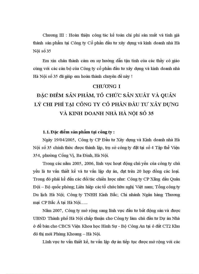 image for page Hoàn thiện kế toán tập hợp chi phí sản xuất và tính giá thành sản phẩm tại Công ty cổ phần đầu tư xây dựng và kinh doanh nhà Hà Nội số 35 1