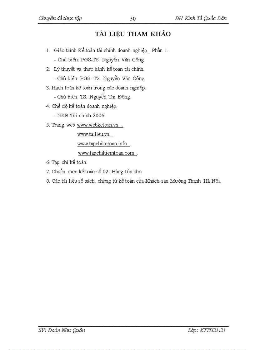 image for page Kế toán nguyên vật liệu tại Khách Sạn Mường Thanh Hà Nội 1