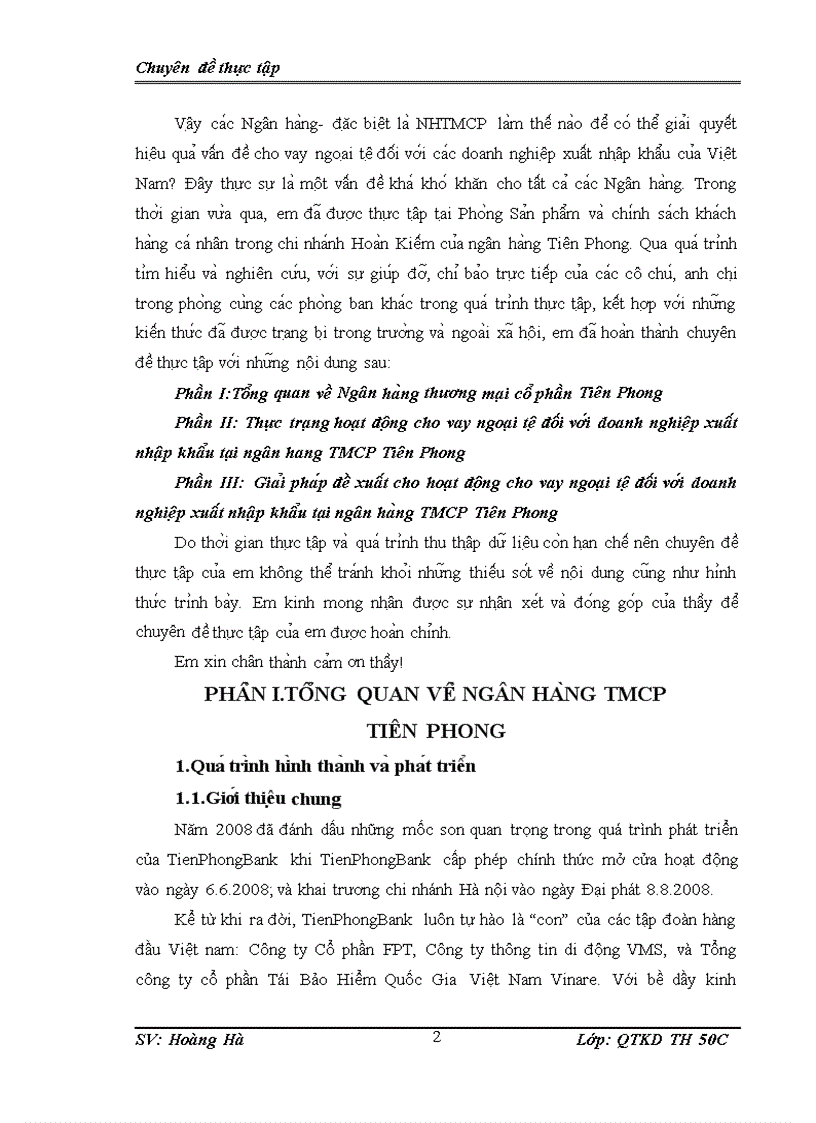 image for page Thực trạng hoạt động cho vay ngoại tệ đối với doanh nghiệp xuất nhập khẩu tại ngân hang TMCP Tiên Phong