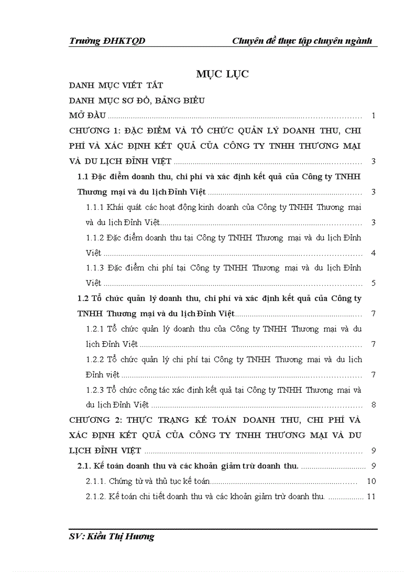 image for page Hoàn thiện kế toán doanh thu chi phí và xác định kết quả kinh doanh tại Công tyTNHH Thương mại và du lịch Đỉnh Việt