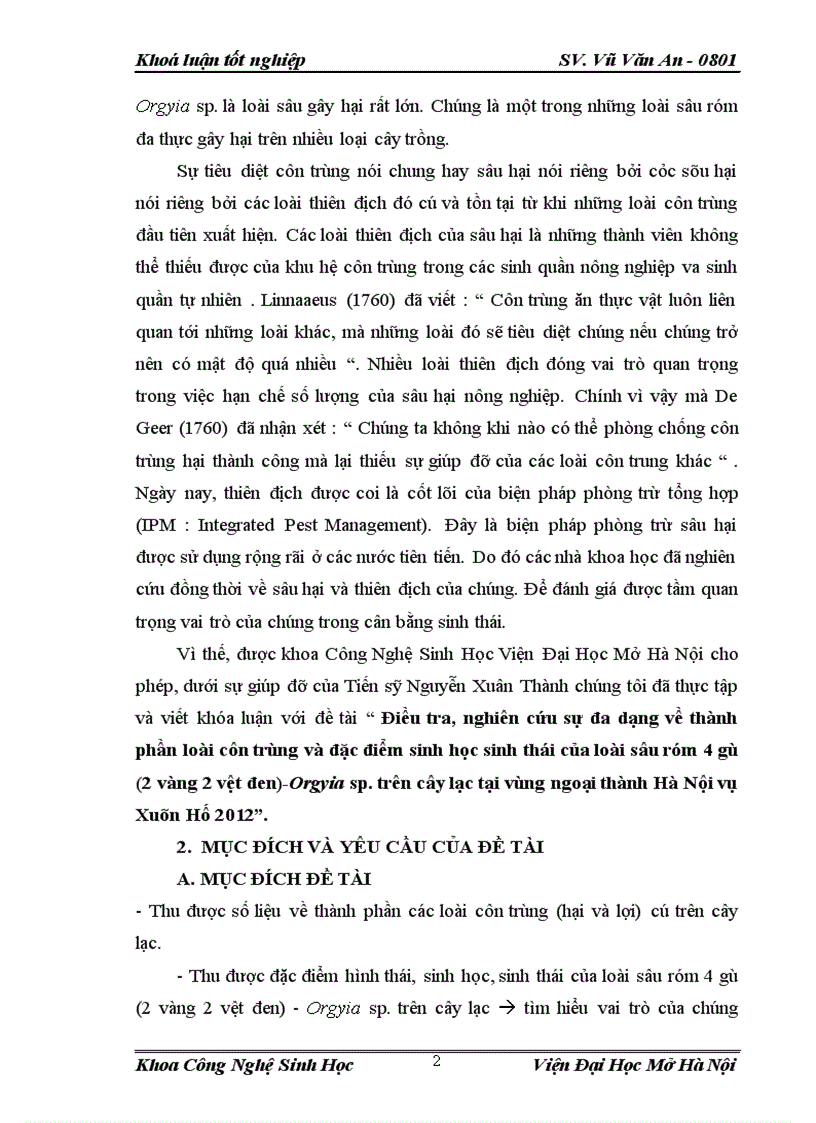 image for page Điều tra nghiên cứu sự đa dạng về thành phần loài côn trùng và đặc điểm sinh học sinh thái của sâu róm 4 gù 2 vàng 2 vệt đen orgyia sp trên cây lạc tại vùng ngoại thành hà nội vụ xuân hè 2012