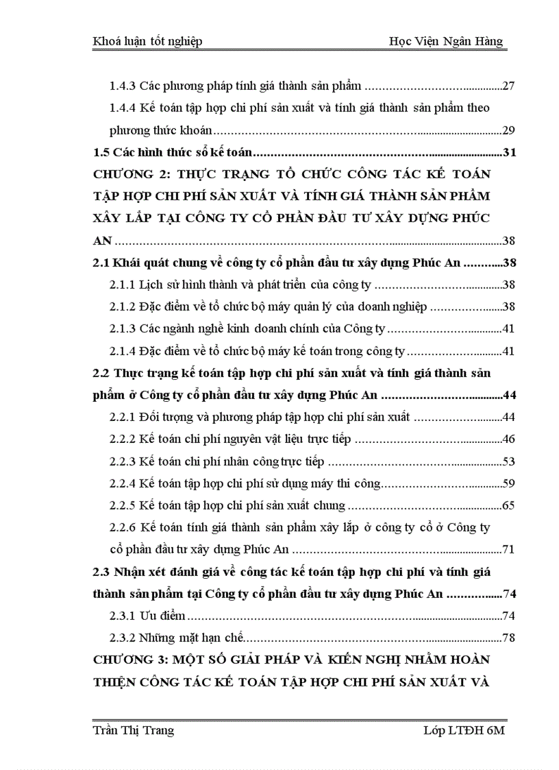 image for page Hoàn thiện công tác kế toán chi phí sản xuất và tính giá thành sản phẩm xây lắp tại Công ty cổ phần đầu tư xây dựng Phúc An 1