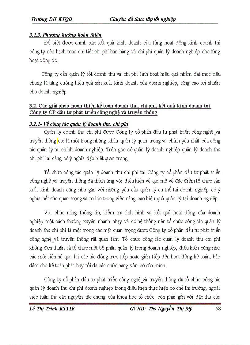 image for page Hoàn thiện kế toán doanh thu chi phí và xác định kết quả kinh doanh tại Công ty cổ phần đầu tư phát triển công nghệ và truyền thông 1