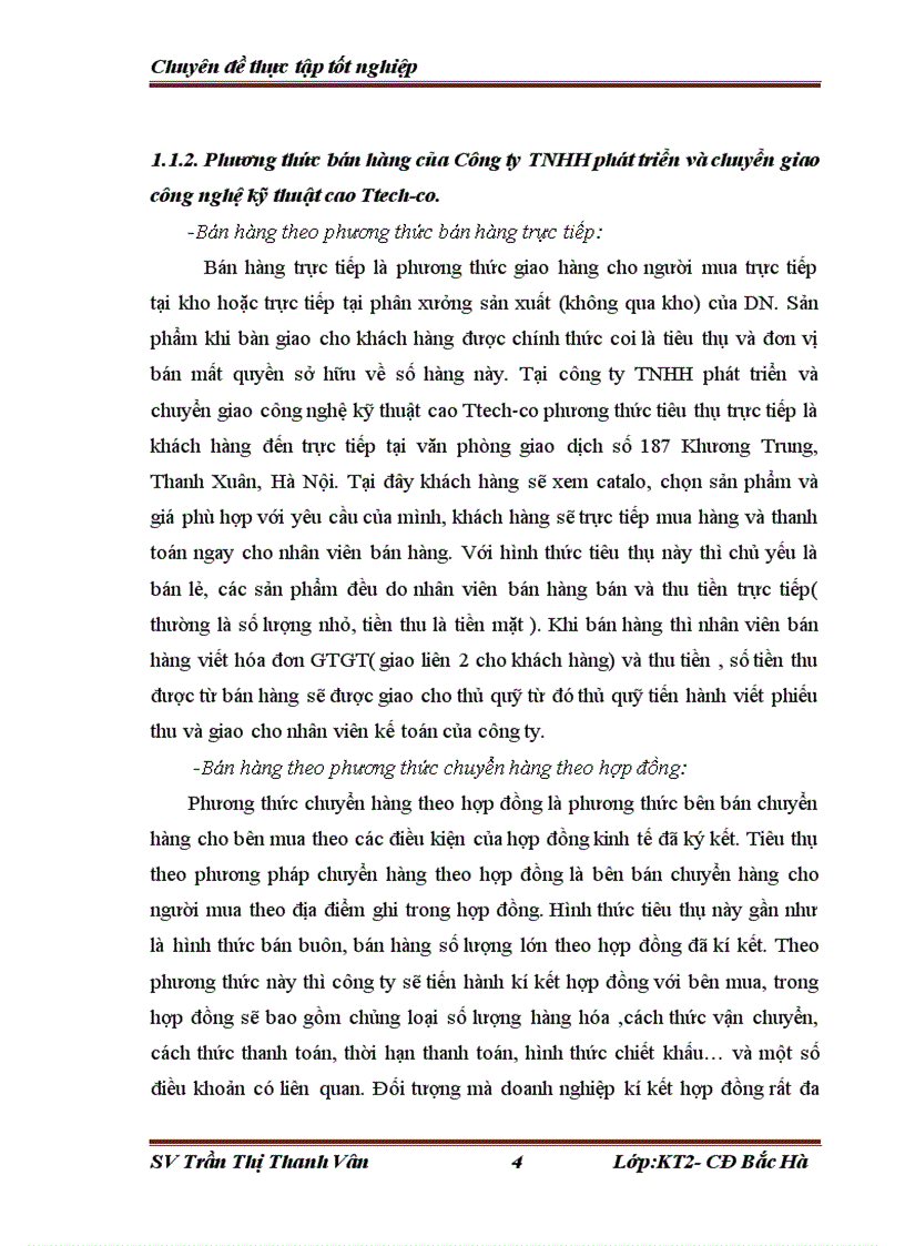 image for page Kế toán bán hàng và xác định kết quả kinh doanh của công ty TNHH phát triển và chuyển giao công nghệ kỹ thuật cao TTech co