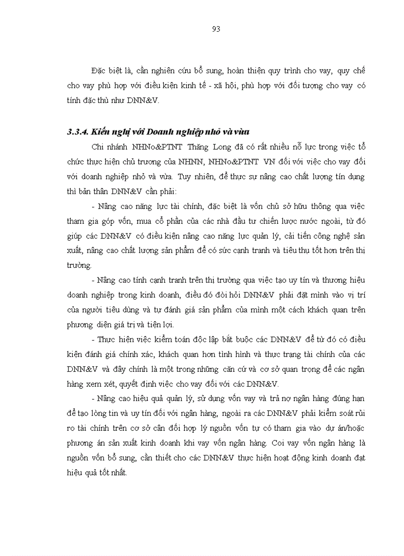 image for page Nâng cao chất lượng tín dụng Doanh nghiệp nhỏ và vừa tại Chi nhánh Ngân hàng Nông nghiệp và Phát triển Nông thôn Thăng Long