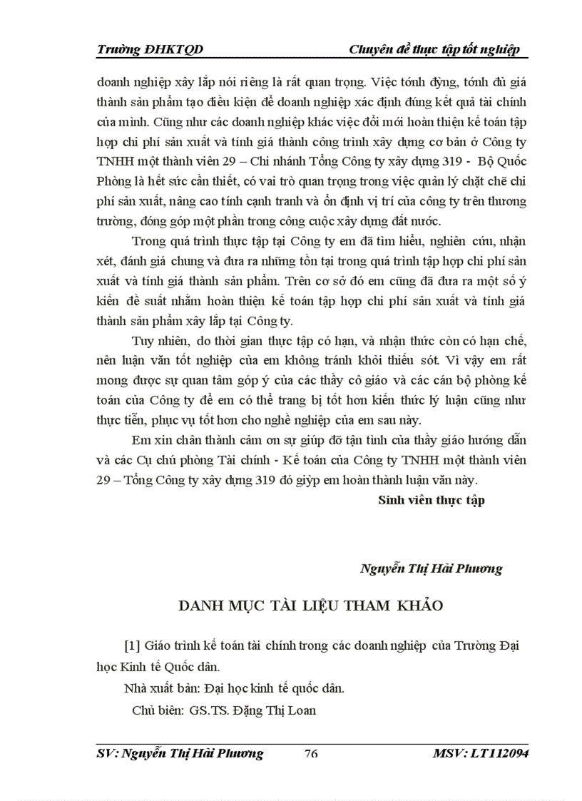 image for page Kế toán tập hợp chi phí sản xuất và tính giá thànhsản phẩm tại công ty tnhh một thành viên 29 tổng công ty xây dựng 319