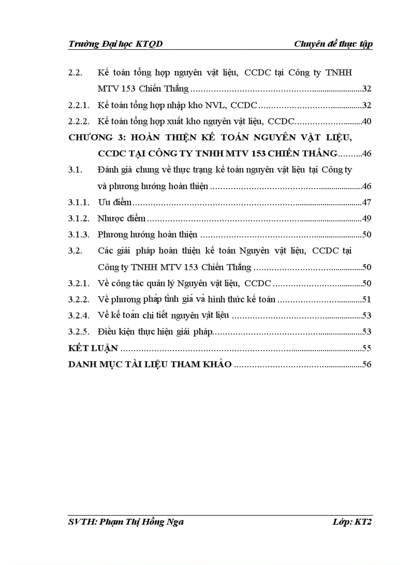 image for page Hoàn thiện Kế toán nguyên vật liệu và công cụ dụng cụ tại Công ty trách nhiệm hữu hạn một thành viên 153 Chiến Thắng Nhà máy Z 153