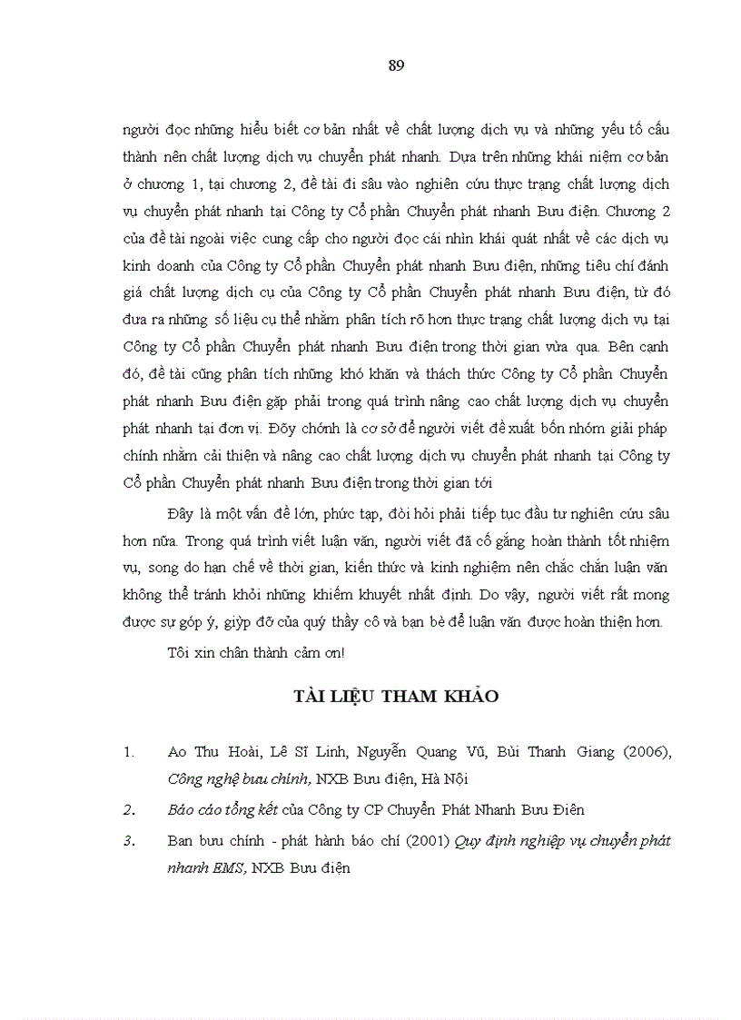 image for page Nâng cao chất lượng dịch vụ chuyển phát nhanh của Công ty CP Chuyển phát nhanh Bưu điện