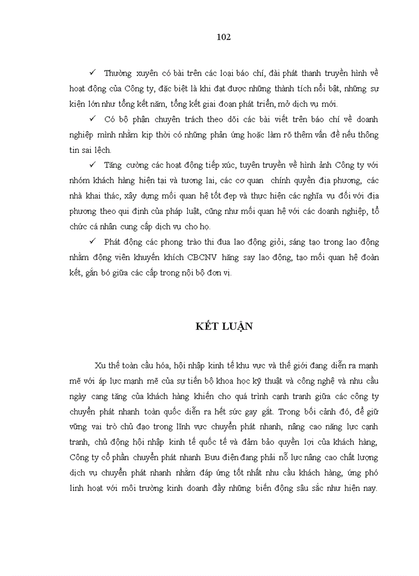 image for page Nâng cao chất lượng dịch vụ chuyển phát nhanh của Công ty CP Chuyển phát nhanh Bưu điện 1