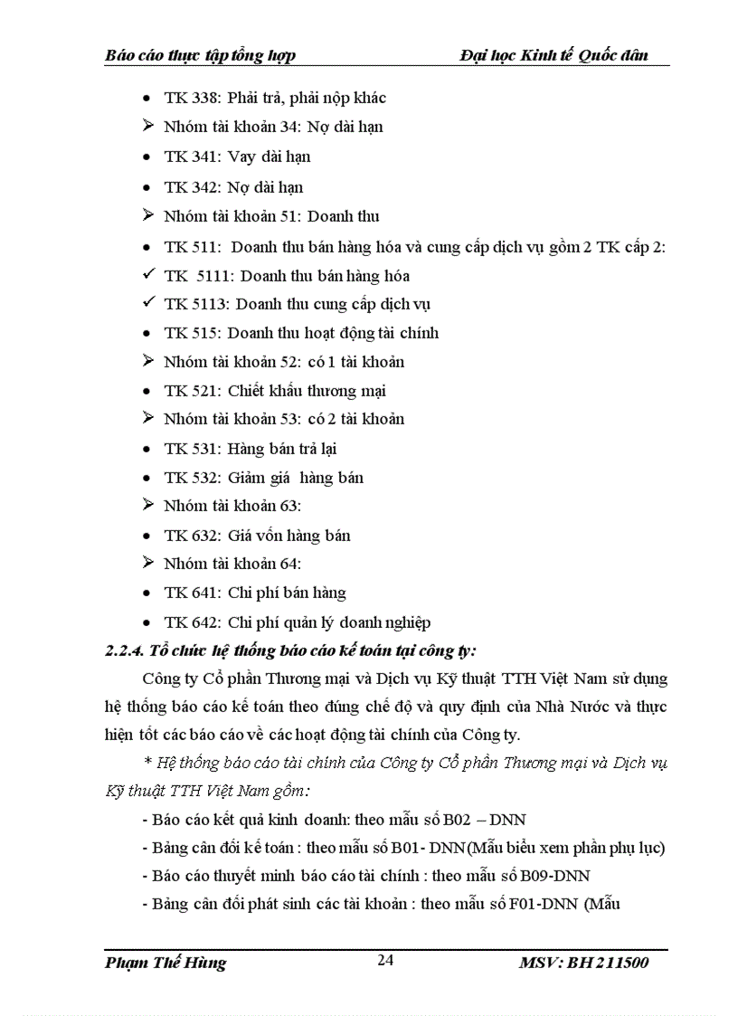 image for page Tổ chức bộ máy kế toán và hệ thống kế toán tại công ty cổ phần thương mại và dịch vụ kỹ thuật tth việt nam