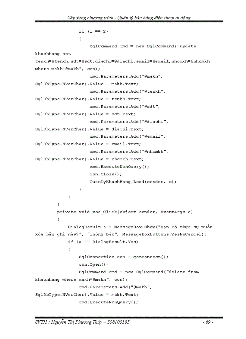 image for page Xây dựng chương trình Quản lý bán hàng điện thoại di động