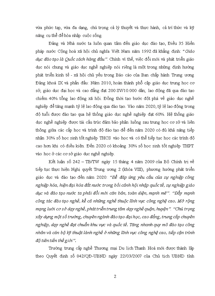 image for page Hoạch định chiến lược phát triển tại trường trung cấp nghề thương mại du lịch thanh hóa đến năm 2020