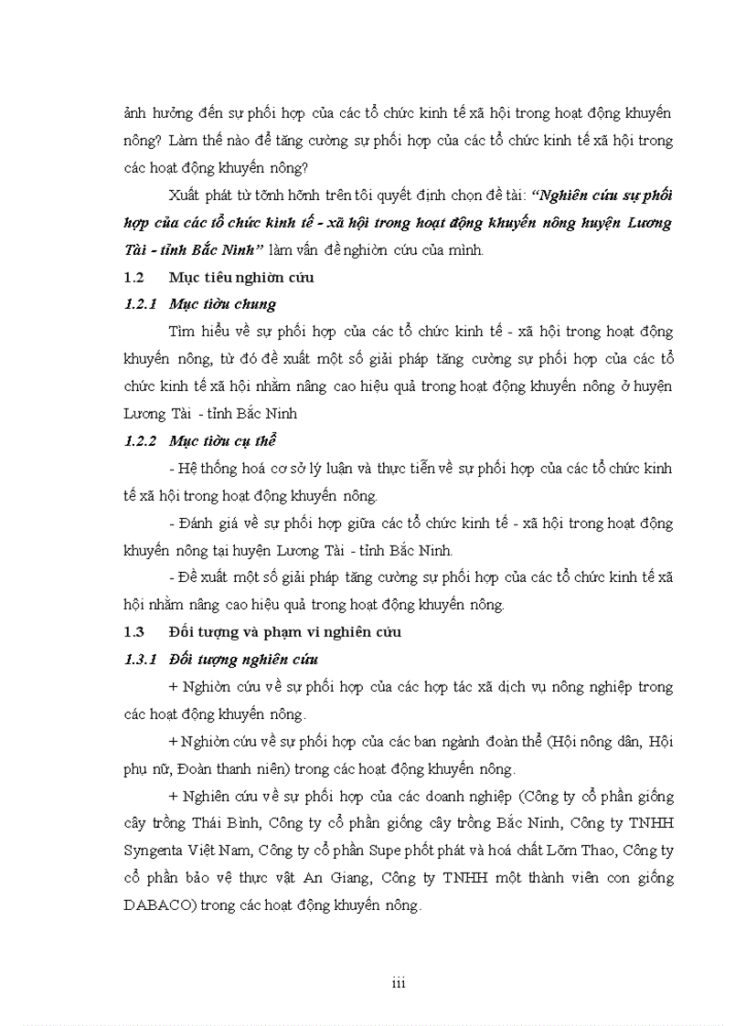 image for page Nghiên cứu sự phối hợp của các tổ chức kinh tế xã hội trong hoạt động khuyến nông huyện lương tài tỉnh bắc ninh