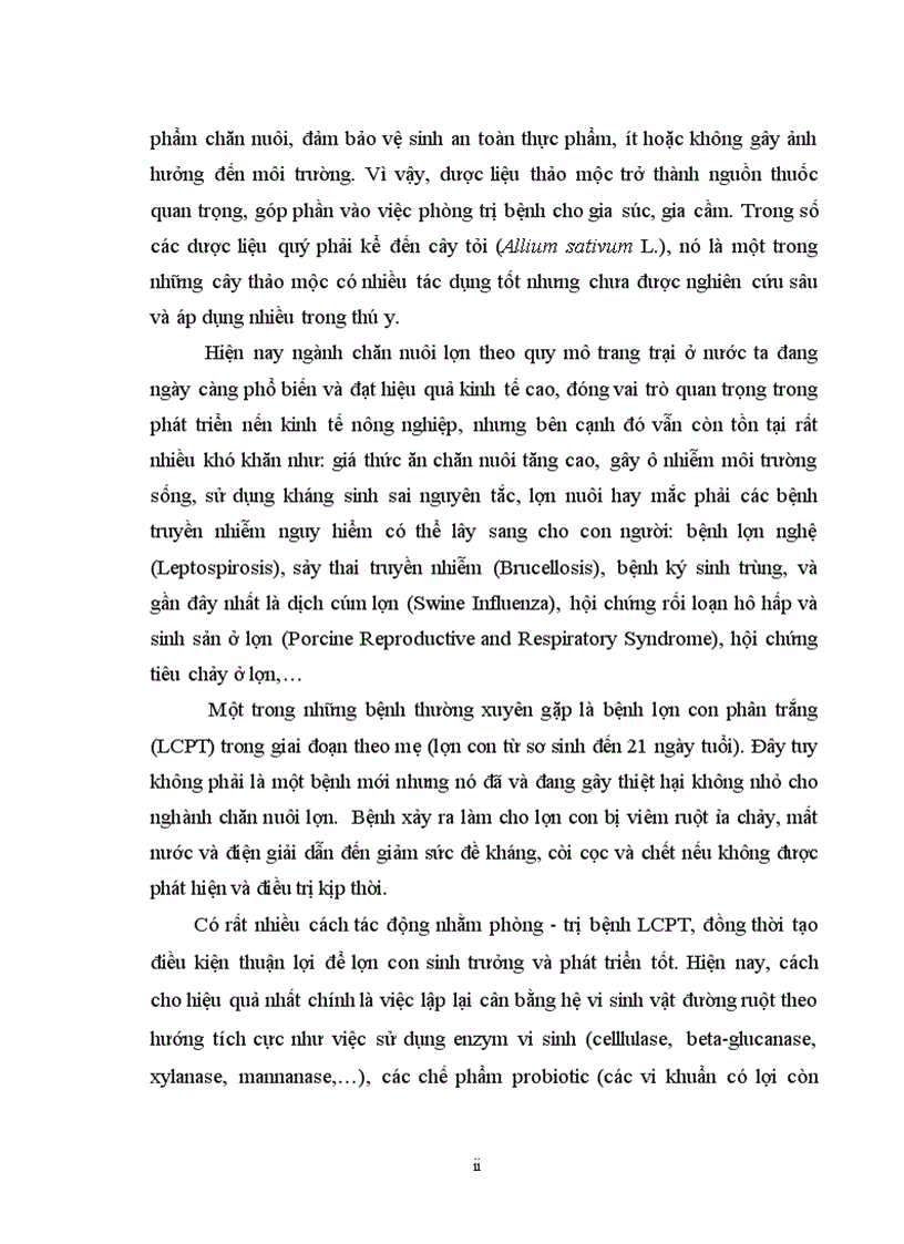 image for page Nghiên cứu thực trạng và ứng dụng chế phẩm tỏi trong phòng trị bệnh lợn con phân trắng từ sơ sinh đến 21 ngày tuổi nuôi tại trại lưu huy kiến đông tảo khoái châu hưng yên