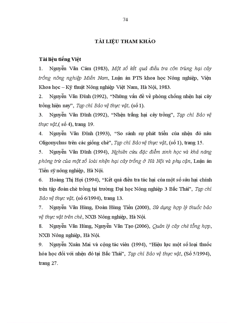 image for page Nghiên cứu một số đặc điểm sinh học sinh thái nhện đỏ nâu hại chè Oligonychus coffeae Nietner và biện pháp phòng trừ tại Ba Vì Hà Nội