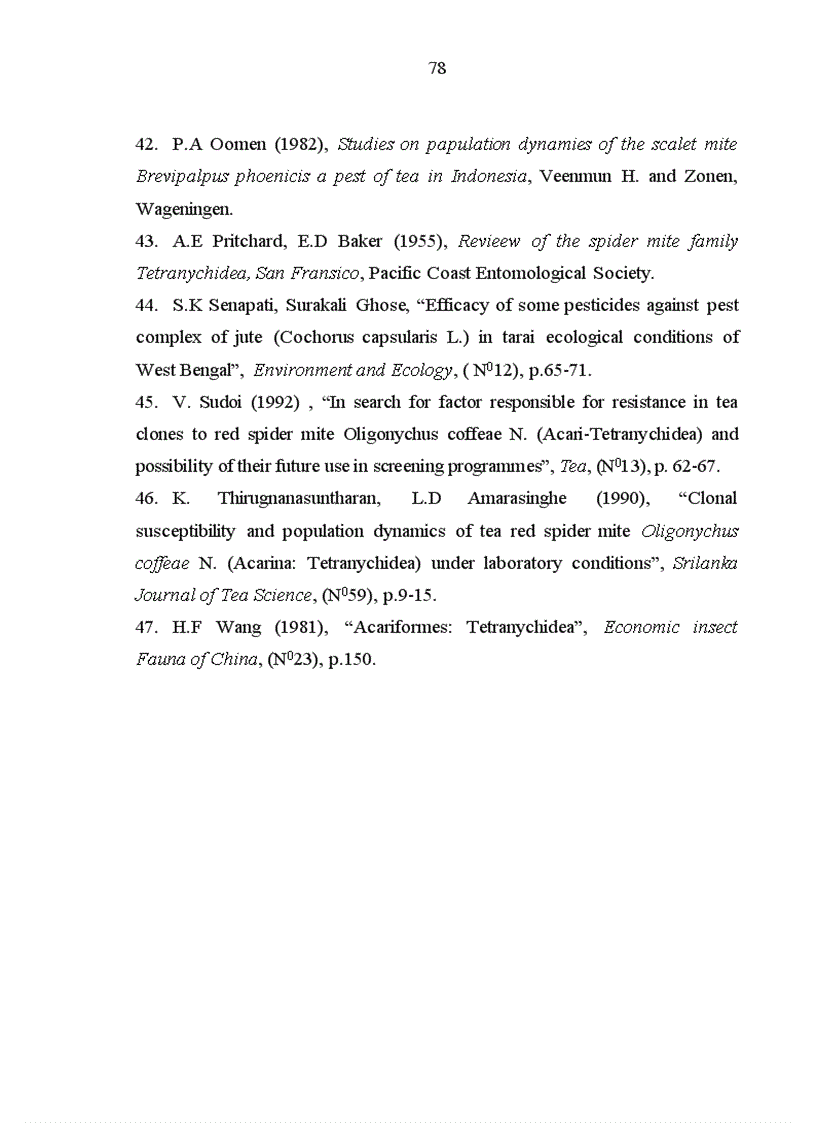 image for page Nghiên cứu một số đặc điểm sinh học sinh thái nhện đỏ nâu hại chè Oligonychus coffeae Nietner và biện pháp phòng trừ tại Ba Vì Hà Nội