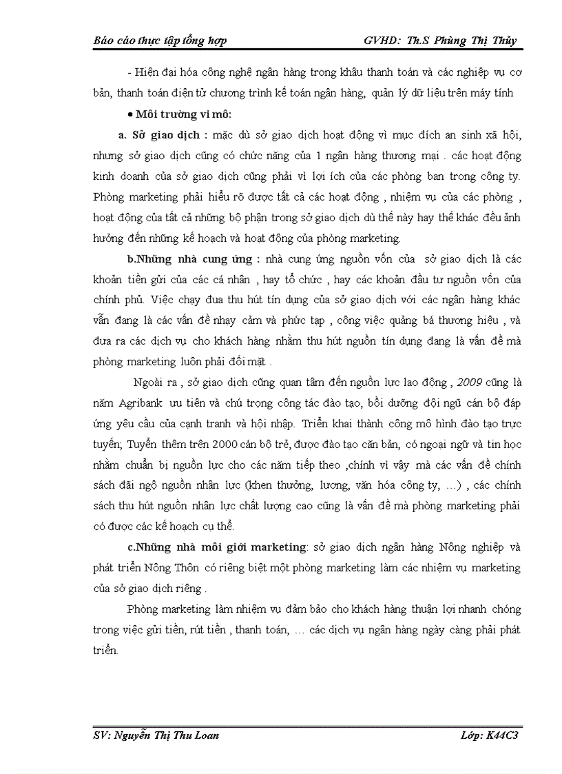 image for page Tình hình tổ chức hoạt động kinh doanh và hoạt động marketing của sở giao dịch ngân hàng nông nghiệp và phát triển nông thôn VIỆT NAM