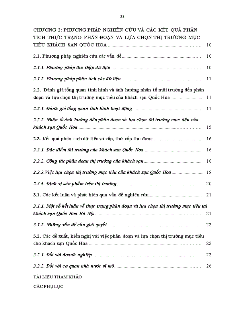 image for page Hoàn thiện phân đoạn và lựa chọn thị trường mục tiêu cho khách sạn Quốc Hoa Hà Nội