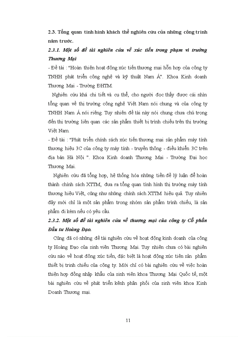 image for page Phát triển phối thức xúc tiến thương mại sản phẩm thiết bị trình chiếu của công ty Cổ phần Đầu tư Hoàng Đạo trên thị trường Miền Bắc