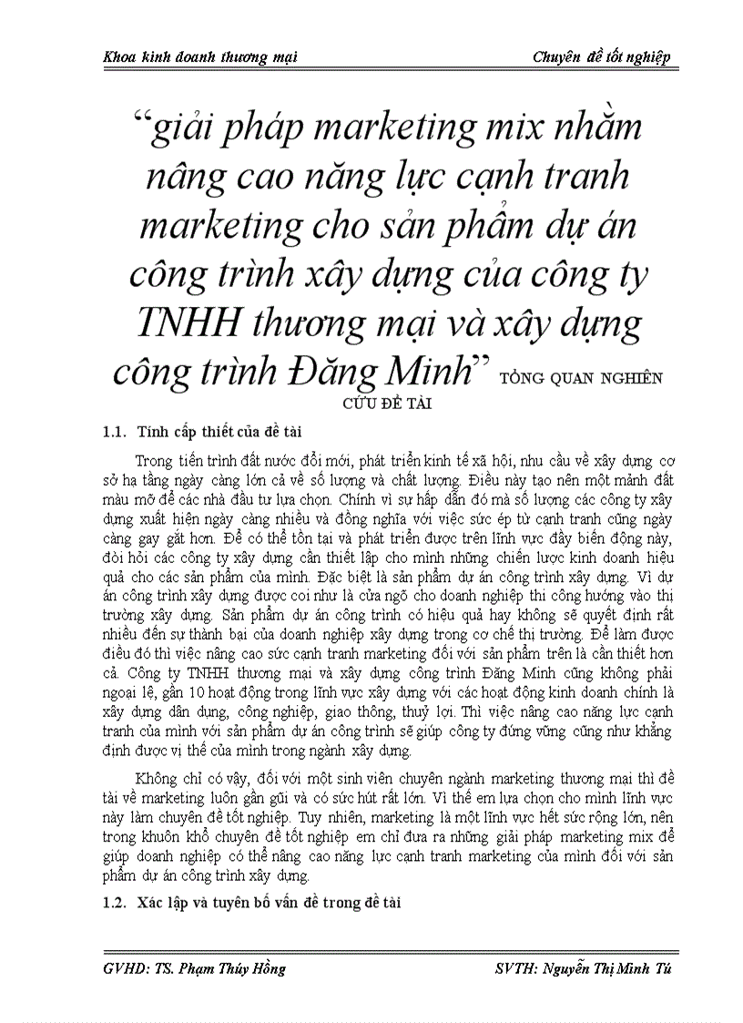 image for page Giải pháp marketing mix nhằm nâng cao năng lực cạnh tranh marketing cho sản phẩm dự án công trình xây dựng của công ty TNHH thương mại và xây dựng công trình Đăng Minh