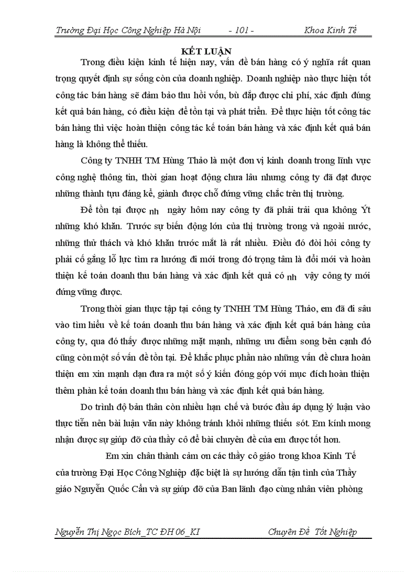 image for page Hoàn thiện kế toán bán hàng và xác định kết quả bán hàng tại công ty TNHH TM Hùng Thảo