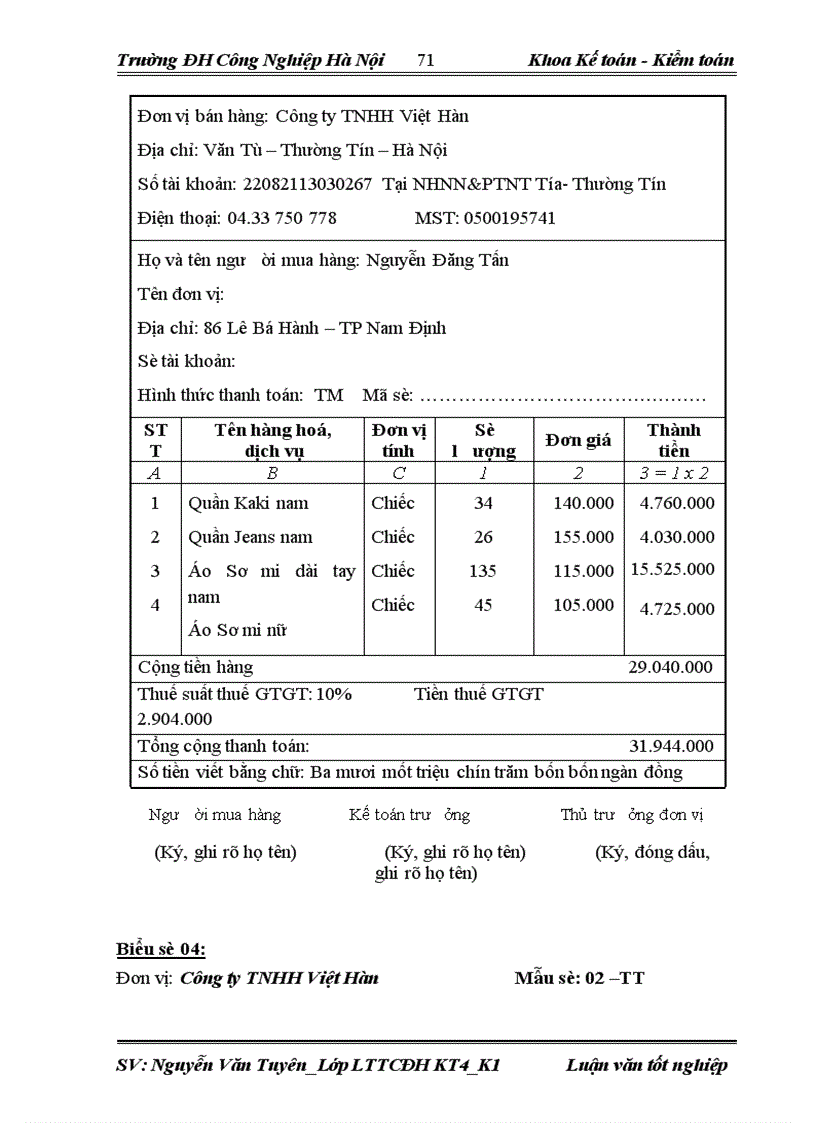 image for page Hoàn thiện kế toán tiêu thụ thành phẩm và xác định kết quả tại công ty TNHH Việt Hàn