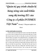 Quản trị quy trình chuẩn bị hàng nông sản xuất khẩu sang thị trường EU của Công ty cổ phần INTIMEX Việt Nam 1